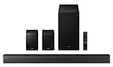 Samsung 490 W 5.1 ch Soundbar with Center Speaker | Dolby Audio | DTS Virtual:X | Q-Symphony | Wireless Rear Speaker | HDMI ARC|Bluetooth | USB Music Playback | Wireless Subwoofer (HW-B67EF/XL, Black)