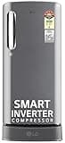LG 185 L, 5 Star, Smart Inverter Compressor, Direct-Cool Single Door Refrigerator (GL-D201APZU.BPZZEBN, Shiny Steel, Base stand with drawer & Fast Ice Making)