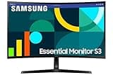 Samsung 27" (68.5cm) 100Hz Curved Monitor|1800R Curved Screen|100Hz|4ms|SRGB 95%|Ports-HDMI,D-Sub,Headphone|Game Mode|EyeSaver Mode|16.7M Color Support|Flicker Free|Off Timer Plus|LS27D368GAWXXL|Black