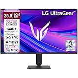 LG 24G411A-B 60.4 cm (23.8 Inch) Ultragear FHD (1920x1080) IPS Gaming Monitor with 144Hz, 1ms MBR, 5ms (GtG), HDR10, NVIDIA G-SYNC Compatible, AMD FreeSync, HDMI, Tilt Adjustable, Anti-Glare (Black)