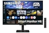 Samsung 27" M5 Smart Monitor with Smart TV Experience|FHD 1920 x 1080|Screen Mirroring|IPS Panel TV Plus|Speakers|Adaptive Sound|Wi-Fi|HDMI|Bluetooth|LS27FM500EWXXL|Black
