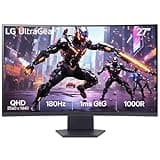 LG 27GS60QC-B Ultragear Curved Gaming Monitor, 27-Inch QHD (2560x1440), 180Hz 1ms 1000R AMD FreeSync HDR10, HDMI x 2 DisplayPort Borderless Design, Black Stabilizer DAS Crosshair FPS Counter - Black